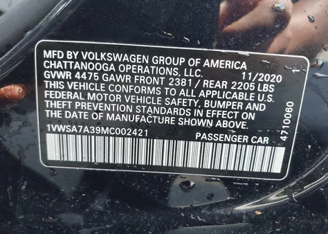 1VWSA7A39MC002421